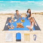 Asfasfq - tapis de plage 210 x 200cm, natte de plage couverture pique nique, impermable, anti sable, ...