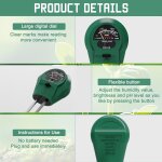 Asfasfq - testeur ph sol et testeur humidité, 3 - en - 1 sonde de sol pour jardin / plantes d'intérieur, ... Asfasfq - testeur ph sol et testeur humidité, 3 - en - 1 sonde de sol pour jardin / plantes d'intérieur, ...