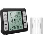 Asfasfq - thermomtre de rfrigrateur, oria thermomtre de frigo congelateur sans fil avec 2 capteurs, ...