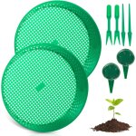 Asfasfq - toatelu lot de 2 tamis de jardin ronds verts en plastique avec poinçon, semis et semis de bégule, ... Asfasfq - toatelu lot de 2 tamis de jardin ronds verts en plastique avec poinçon, semis et semis de bégule, ...