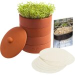 Asfasfq - tour de germination en terre cuite  3 niveaux pour la germination des grains - 10 feuilles ...