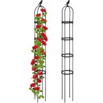 Asfasfq - trellis oblisque, lot de 2, 188x24 cm de hauteur, plantes grimpantes, en mtal, stable, tour ...