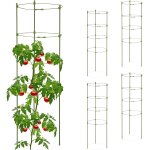 Asfasfq - tuteurs, lot de 5, 4 anneaux, h x :90 x 28 cm, fleurs et lgumes, mtal, plastique, aide  ...