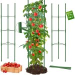 Asfasfq - tuteur tomate 130 cm, 3 pcs cage  tomates support, pour roses, tomates et concombres, piquets ...