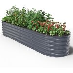 Asfasfq - unigardia potager surlev en mtal 240x60x43 cm - bac potager extrieur modulaire 9 - en - ...