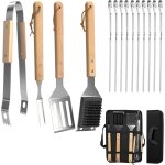 Asfasfq - ustensiles barbecue, ensemble kit barbecue outil en acier inoxydable avec sac, professionnelle ... Asfasfq - ustensiles barbecue, ensemble kit barbecue outil en acier inoxydable avec sac, professionnelle ...