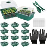 Asfasfq - vdyxew lot de 12 plateaux de démarrage pour semis (12 cellules par plateau) avec aération réglable ... Asfasfq - vdyxew lot de 12 plateaux de démarrage pour semis (12 cellules par plateau) avec aération réglable ...