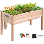 Asfasfq - vevor jardinire 120x58x76 cm lit de jardin surlev en bois de sapin bac de plantation avec ...