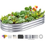 Asfasfq - vevor jardinire 182, 5x92, 5x28 cm lit de jardin surlev en mtal galvanis bac de plantation ...