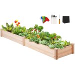 Asfasfq - vevor jardinire, lit de jardin surlev en bois de sapin 240x60x25 cm bac de plantation pour ...