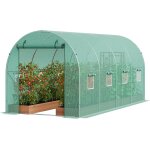 Asfasfq - vevor serre tunnel jardin, 445x194x192 cm, tente abri plantes avec cadre en acier galvanis, ...