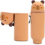 Asfasfq - zouwel trousse capybara 2 en 1 en silicone, trousse kawaii pour filles et garons, rangement ...