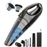 Aspirateur voiture puissant sans fil, 15000pa / 10000pa 2 vitesses mini aspirateur  main avec led, rechargeab ...