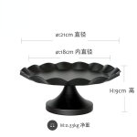Assiette a fruits noir mat, plateau cratif d'assiette a bonbons de salon, accessoires de table a dessert ...
