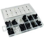 Assortiment clips en plastique universel coffret 128 pieces