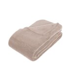 Atmosphera plaid microfibre beige lin - 130 x 180 cm