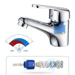 Auralum mitigeur de lavabo avec tirette de vidage robinet cascade pour salle de bain avec tirette et ...