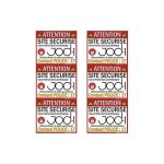 Autocollants dissuasif alarme maison lot de 12