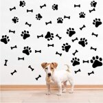Autocollants d�coratifs pour chiens, autocollants pour animaux de compagnie imprim�s avec des pattes ...