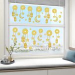 Autocollants pour fen�tres - 2 superbes autocollants d�coratifs statiques etoiles et lune pour emp�cher ...