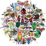 Autocollants insectes en pvc, 50 pices, dcalcomanies impermables en vinyle pour enfants adolescents ...