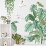 Autocollant mural feuille de palmier, autocollant mural plante tropicale, autocollant mural plante verte, ...