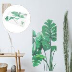 Autocollant mural nordique feuille verte banane, sticker mural de fond de canapé de chambre a coucher ... Autocollant mural nordique feuille verte banane, sticker mural de fond de canapé de chambre a coucher ...