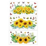 Promotion! autocollant mural tournesol 30x60cm, d�coration de personnalit� pour bricolage artistique, ...