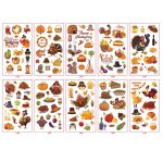 Autocollants de tatouage impermables pour le visage, 10 pices, feuille d'rable, dinde, citrouille, ...