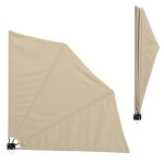 Auvent latral parasol mural protection du soleil polyester beige 160cm x 160cm helloshop26 03 0003080 ...
