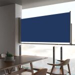 Auvent latral rtractable de patio 60x300 cm bleu