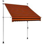 Auvent manuel rtractable 150 cm orange et marron