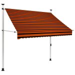 Auvent manuel rtractable 200 cm orange et marron