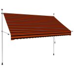 Auvent manuel rtractable 250 cm orange et marron