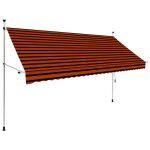 Auvent manuel rtractable 300 cm orange et marron