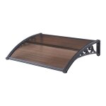 Auvent de porte d'entre design marquise d'accueil rsistante aux intempries 100 x 60 cm noir marron ...