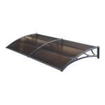 Auvent de porte d'entrée design marquise d'accueil résistante aux intempéries 200 x 100 cm noir marron ... Auvent de porte d'entrée design marquise d'accueil résistante aux intempéries 200 x 100 cm noir marron ...