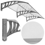Auvent pour porte d'entre - springos - 80x200cm - polycarbonate - aluminium - design moderne