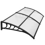 Auvent pour porte d'entre - springos - 80x200cm - transparent - noir