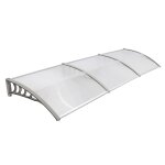 Auvent de porte et fentre 300x100 cm transparent  protection pluie et soleil, panneau polycarbonate ...
