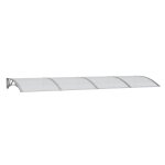 Auvent de porte gris 350x100 cm polycarbonate Auvent de porte gris 350x100 cm polycarbonate
