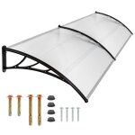 Auvent porte marquise abris de jardin moderne polycarbonate 200 cm helloshop26 2208291