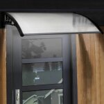 Auvent de porte marquise d'accueil 80 x 120 cm a led solaire polycarbonate