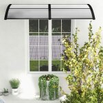 Auvent de porte marquise costway - en polycarbonate transparent - protection contre la pluie et uv - ...