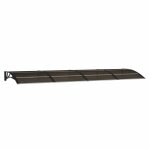 Auvent de porte noir 350x100 cm polycarbonate