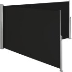 Auvent store latéral brise - vue paravent rétractable double noir 180 x 600 cm helloshop26 2208136 Auvent store latéral brise - vue paravent rétractable double noir 180 x 600 cm helloshop26 2208136