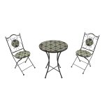 Axi am�lie table et chaise bistrot, 2 chaises 1 table, ensemble bistro ext�rieur mosaique bleu / jaune, ...