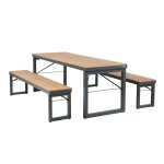 Axi chianti salon de jardin avec table et 2 bancs en anthracite / marron pour 6 - 8 personnes table et ...