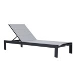 Axi elio bain de soleil en anthracite / gris transat jardin avec structure en aluminium r�glable en 5 ...