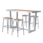 Axi james mange debout table haute avec 4 tabourets aluminium, aspet bois table haute et bar avec tabouret ...